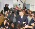 Mercredi 4 février,  visite surprise du Président Macron à l’association!